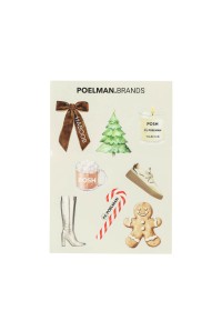 POELMAN.Brands Stickerbogen mit Weihnachtsbaum, Schleife, Kakao und Lebkuchenmann