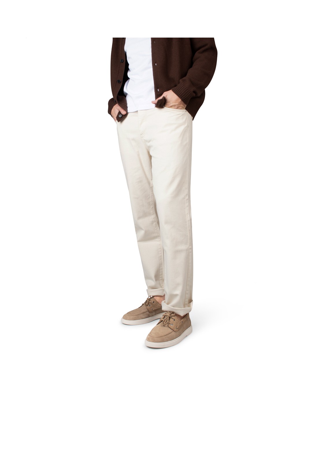 Model wearing LIAM slip-ons styled with casual outfit