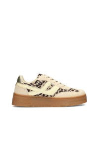 Georgia sneaker van POSH by Poelman met leopardprint en beige upper, zijaanzicht