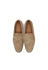 Top view of the brown suede JIM loafers