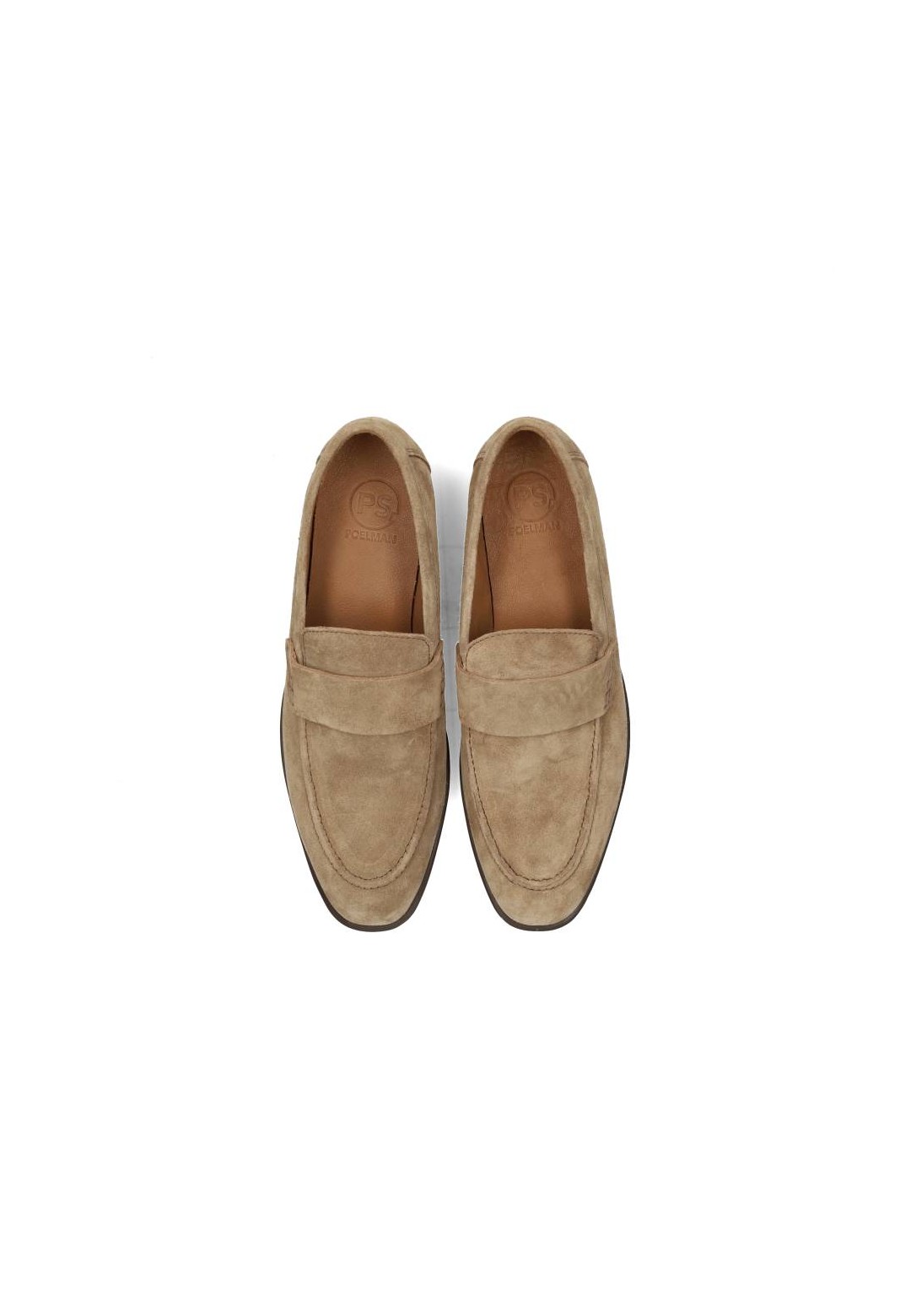 Top view of the brown suede JIM loafers