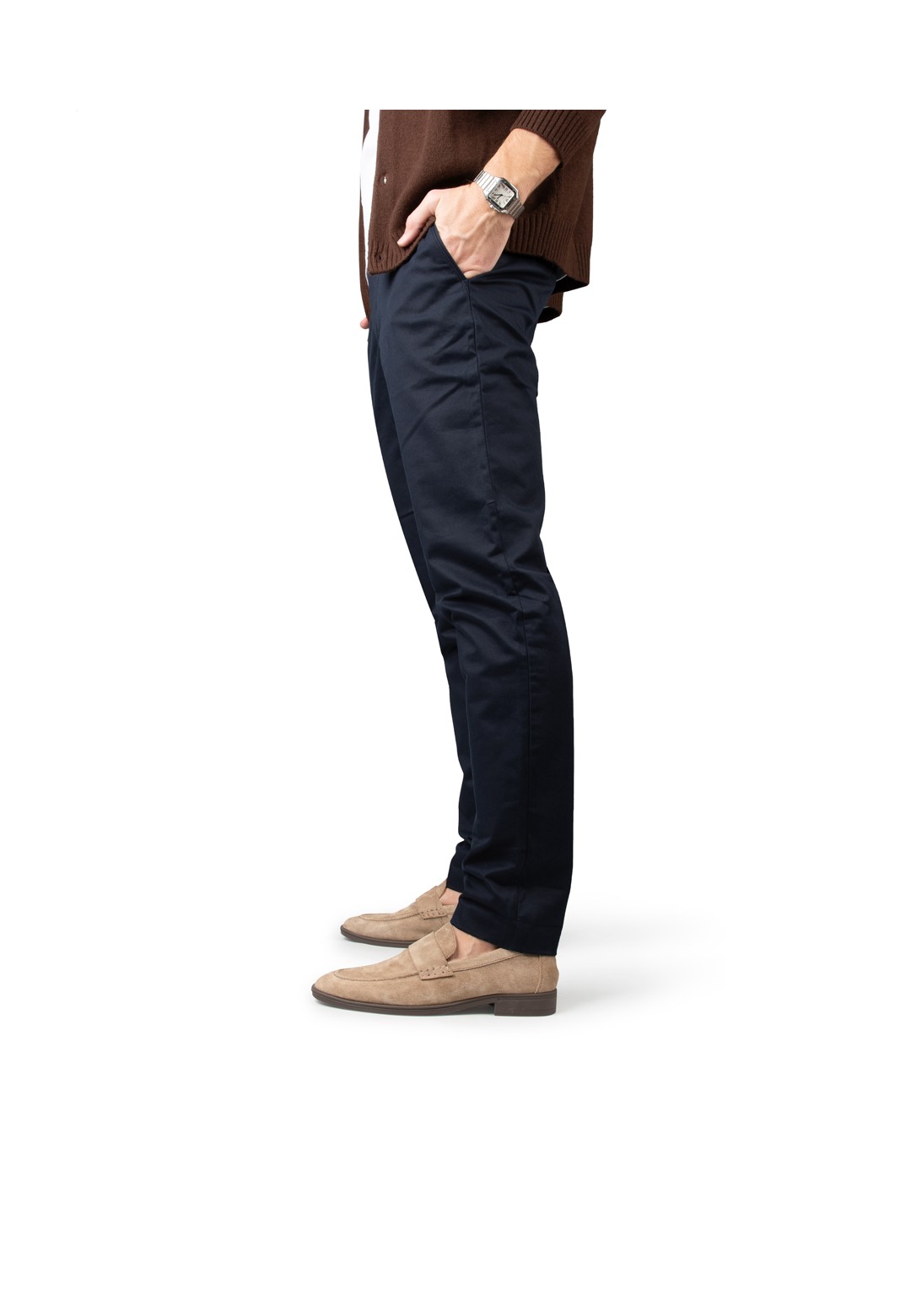 JIM loafers worn with dark trousers – side view