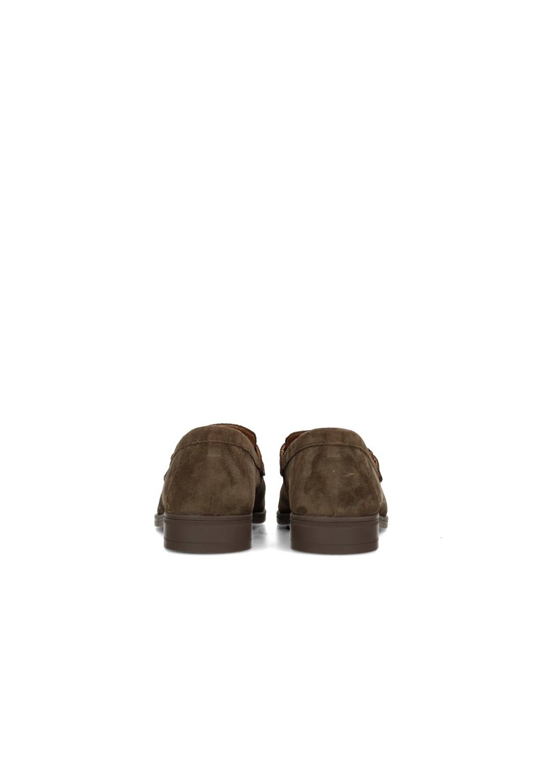 Rear view of the dark brown JIM loafers