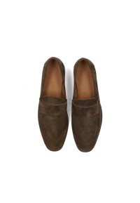 Top view of the dark brown suede JIM loafers