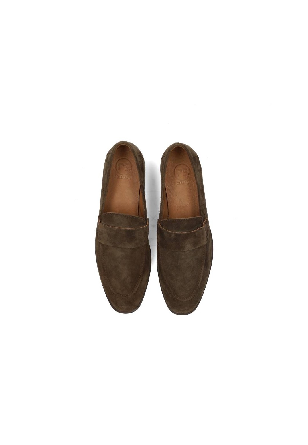Top view of the dark brown suede JIM loafers