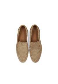 Draufsicht der TIVOLI Slipper aus Wildleder in Taupe