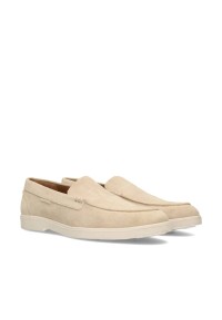 Angled front view of the beige TIVOLI loafer pair