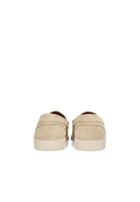 Rear view of the beige TIVOLI loafers with white sole