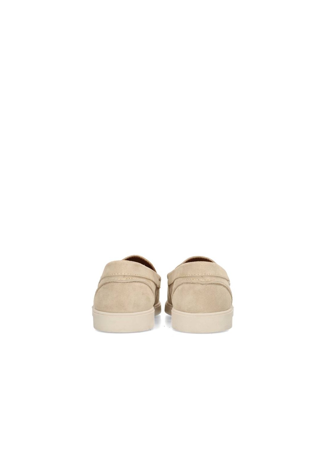Rear view of the beige TIVOLI loafers with white sole