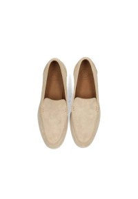 Top view of the beige suede TIVOLI loafers