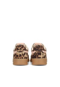 Achteraanzicht van MEGAN sneakers met roze hiel en luipaardprint