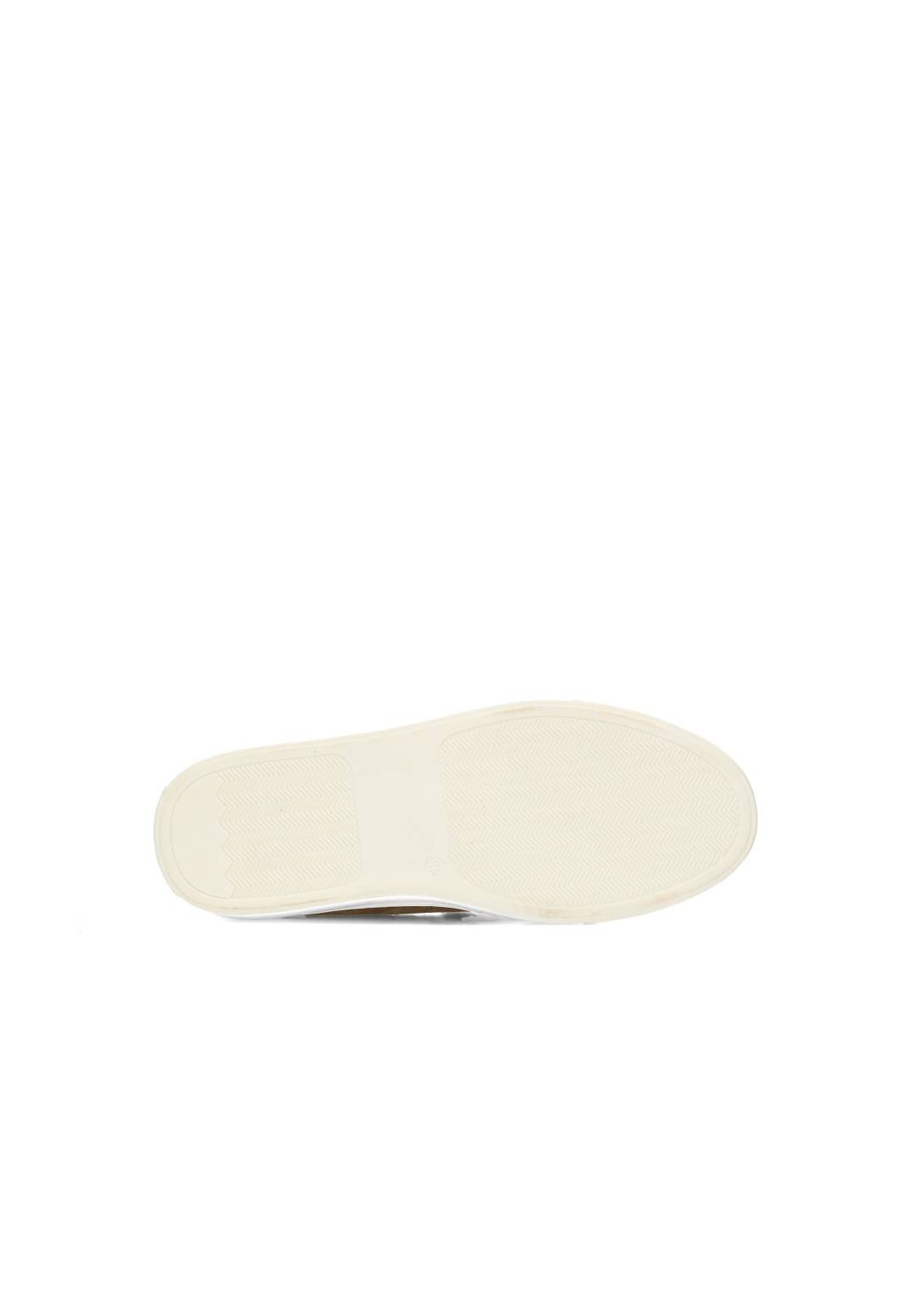 Outsole view of the MICK loafer in taupe with white sole