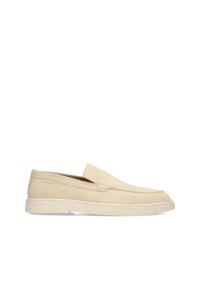 Herren-Slipper aus Off-White Wildleder Seitenansicht