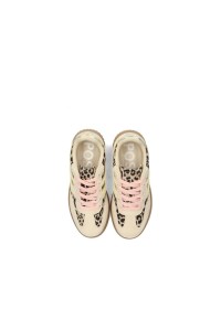 Top view of the DANYA girls' sneakers with pink laces