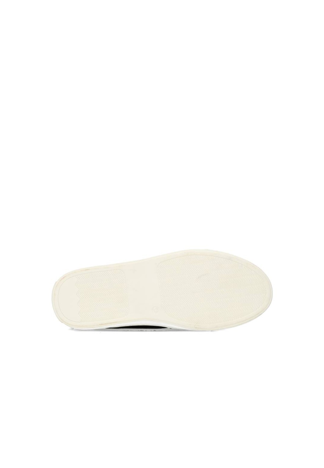 Outsole view of the black MICK loafer with white sole