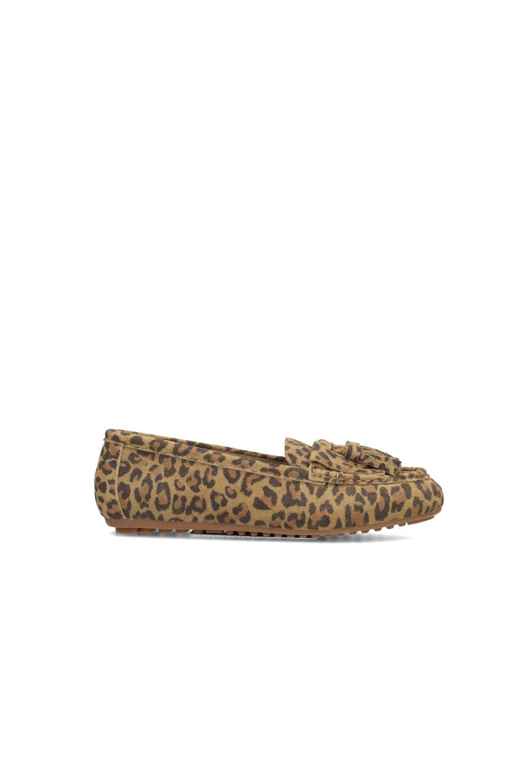 Seitenansicht des PS Poelman TAYA Damen-Slippers mit Leopardenmuster
