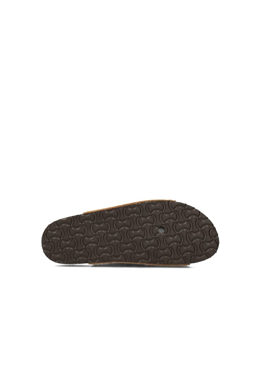 Outsole view of the LINDSEY sandal with dark tread sole