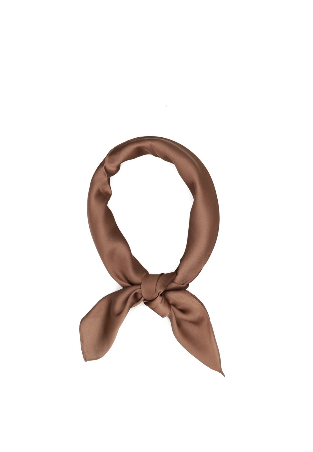 Brauner Schal mit Knoten, Vorderansicht