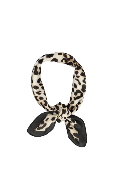 Leopard print scarf tied in a knot