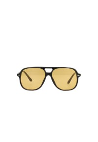 Black sunglasses with yellow glasses, front view