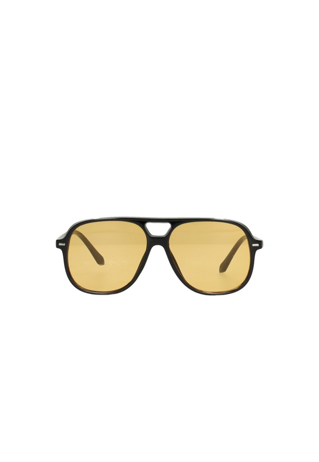 Black sunglasses with yellow glasses, front view