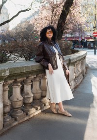 PS Poelman Lira women’s beige loafers – lifestyle image in the city