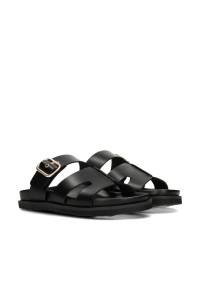 POSH by Poelman Livia dames sandalen zwart – schuin vooraanzicht