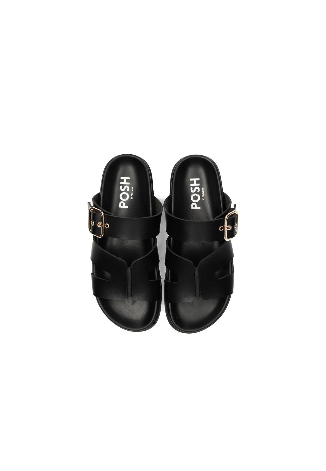 POSH by Poelman Livia dames sandalen zwart – bovenaanzicht paar