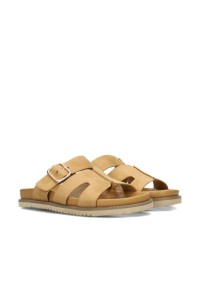 POSH by Poelman Livia women’s taupe sandals – angled front view