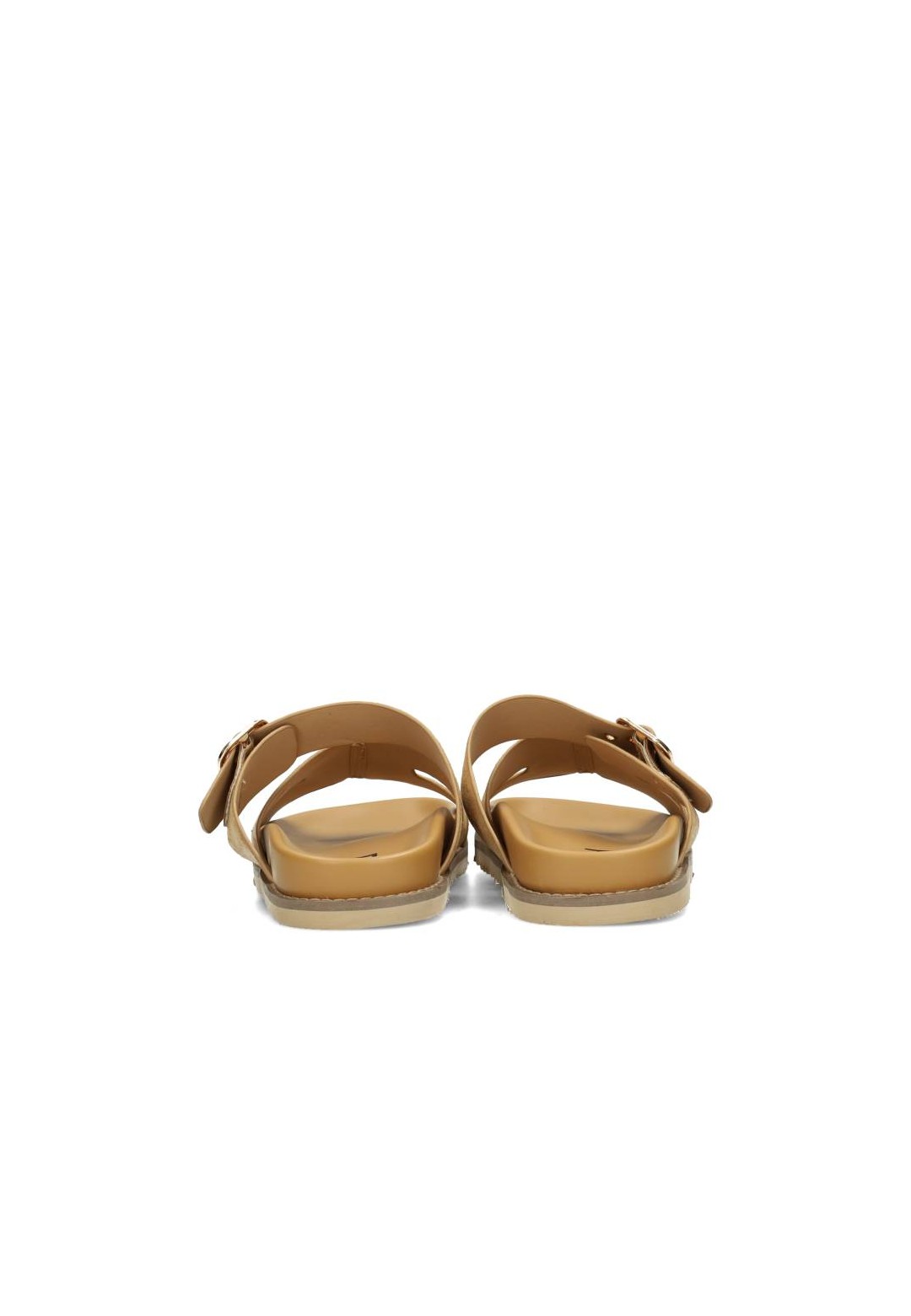 POSH by Poelman Livia taupe sandalen – achteraanzicht paar