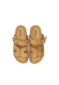 POSH by Poelman Livia women’s taupe sandals – top view pair