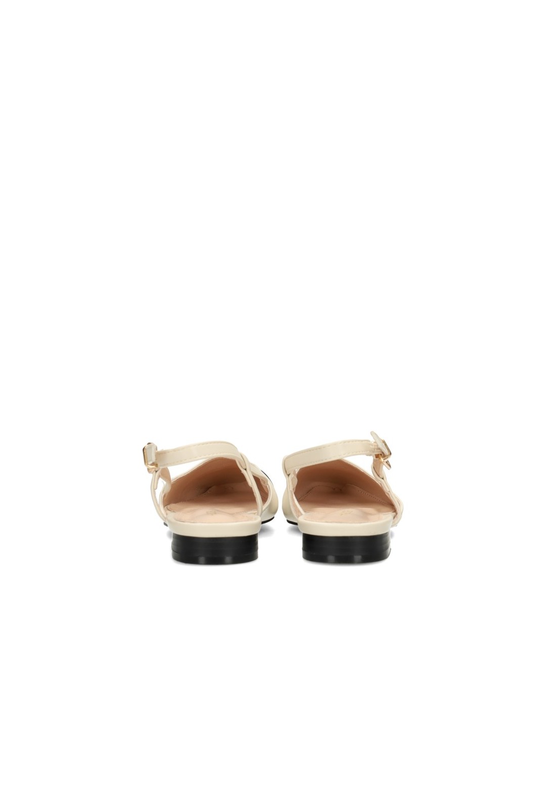 Haboob Bisou cream slingback shoes, back view pair