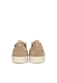 Poelman Ace taupe suede loafers – back view pair