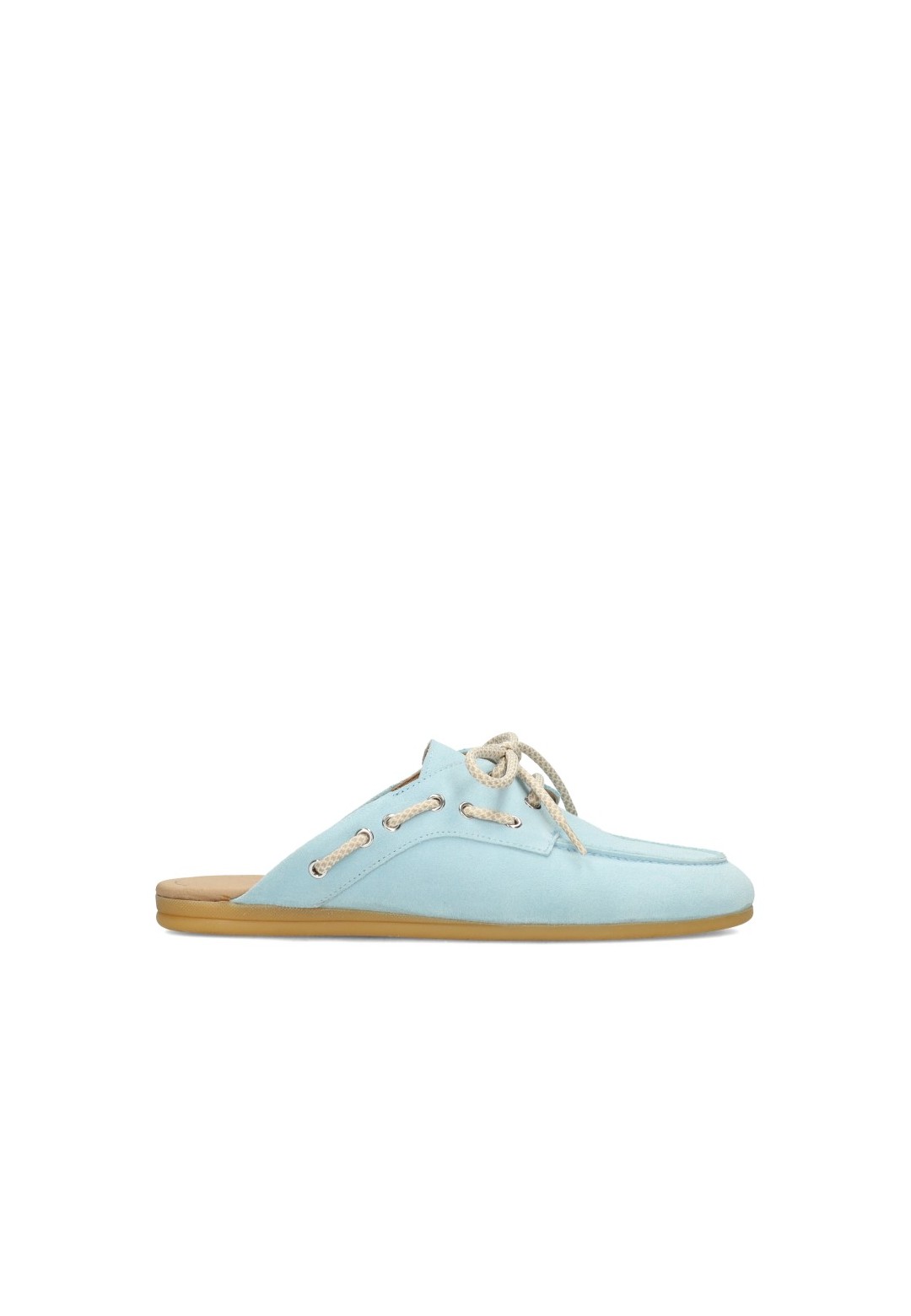 PS Poelman Loes dames loafers lichtblauw – zijaanzicht product