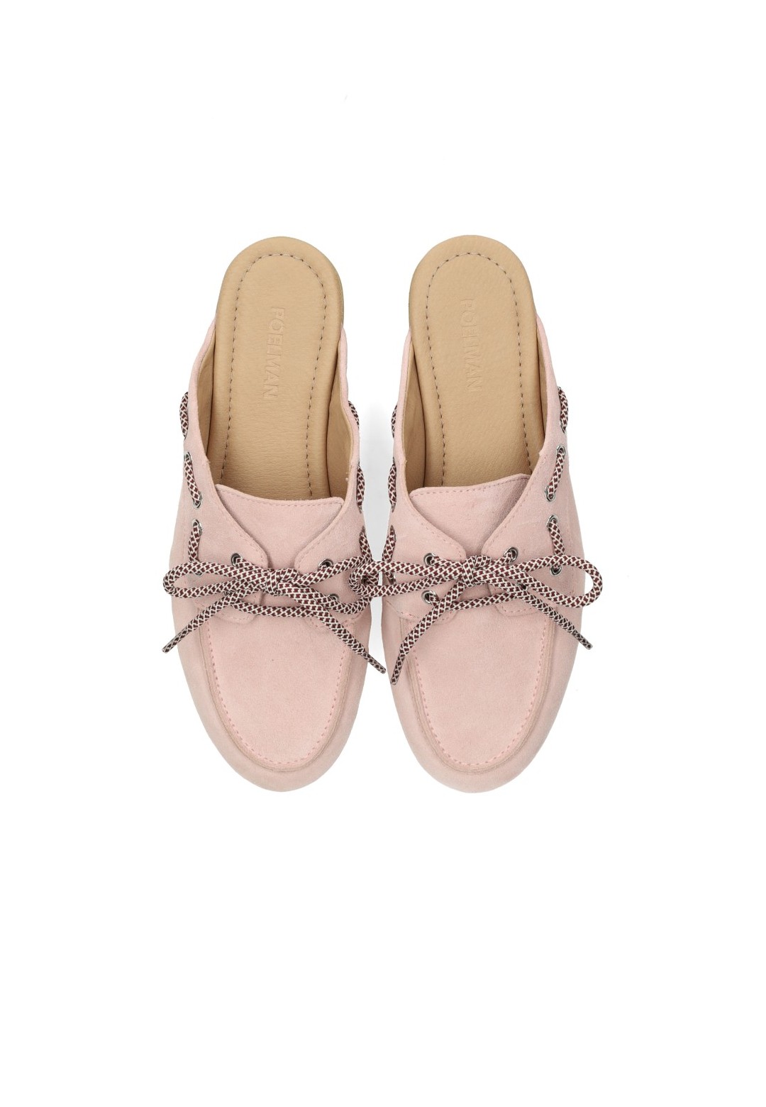 PS Poelman Loes dames loafers lichtroze – bovenaanzicht paar