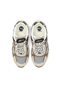 PS Poelman Sev jongens sneakers bruin – bovenaanzicht paar