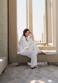 PS Poelman Monica sandals worn with a white outfit.
