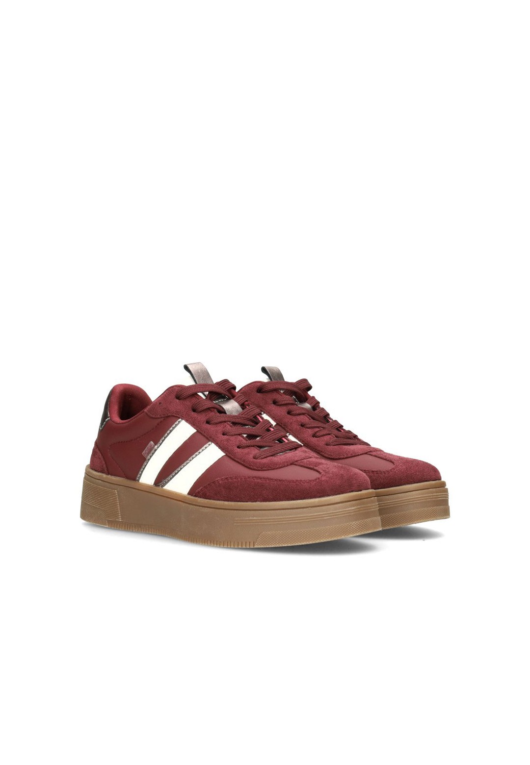 POSH By Poelman Lilly Damen Sneaker bordeaux – schräge Vorderansicht