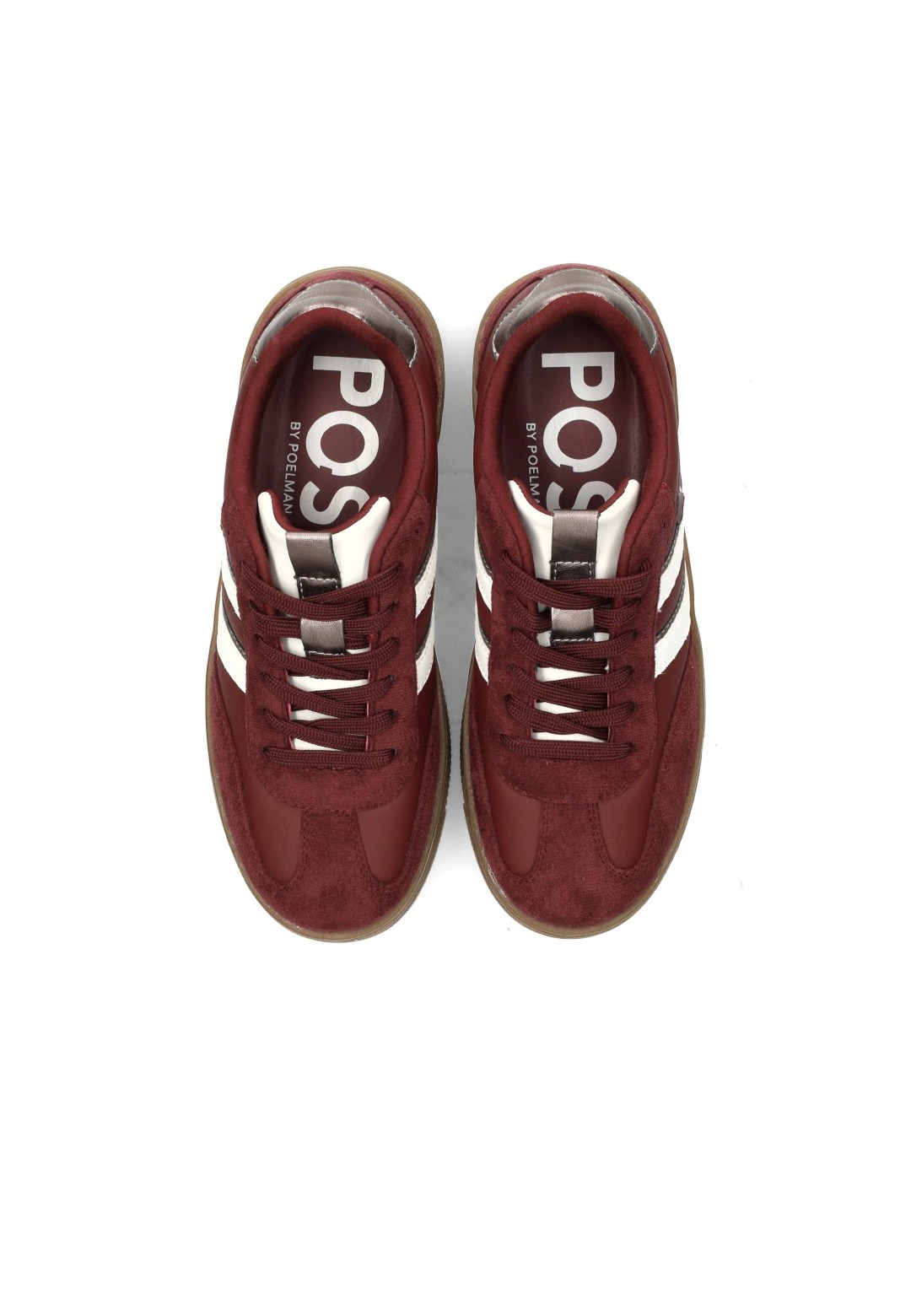 POSH By Poelman Lilly dames sneakers bordeaux – bovenaanzicht paar