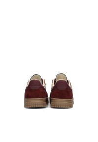 POSH By Poelman Dayna burgundy sneakers with pink accents – back view pair
