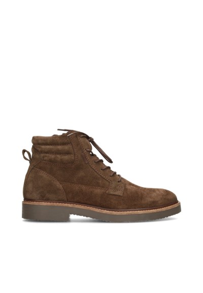 Poelman HUDSON brown suede lace-up shoes for men – side view