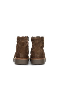 Poelman HUDSON brown suede lace-up shoes for men – rear view