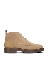 Poelman NICK beige suede lace-up sneakers for men – side view