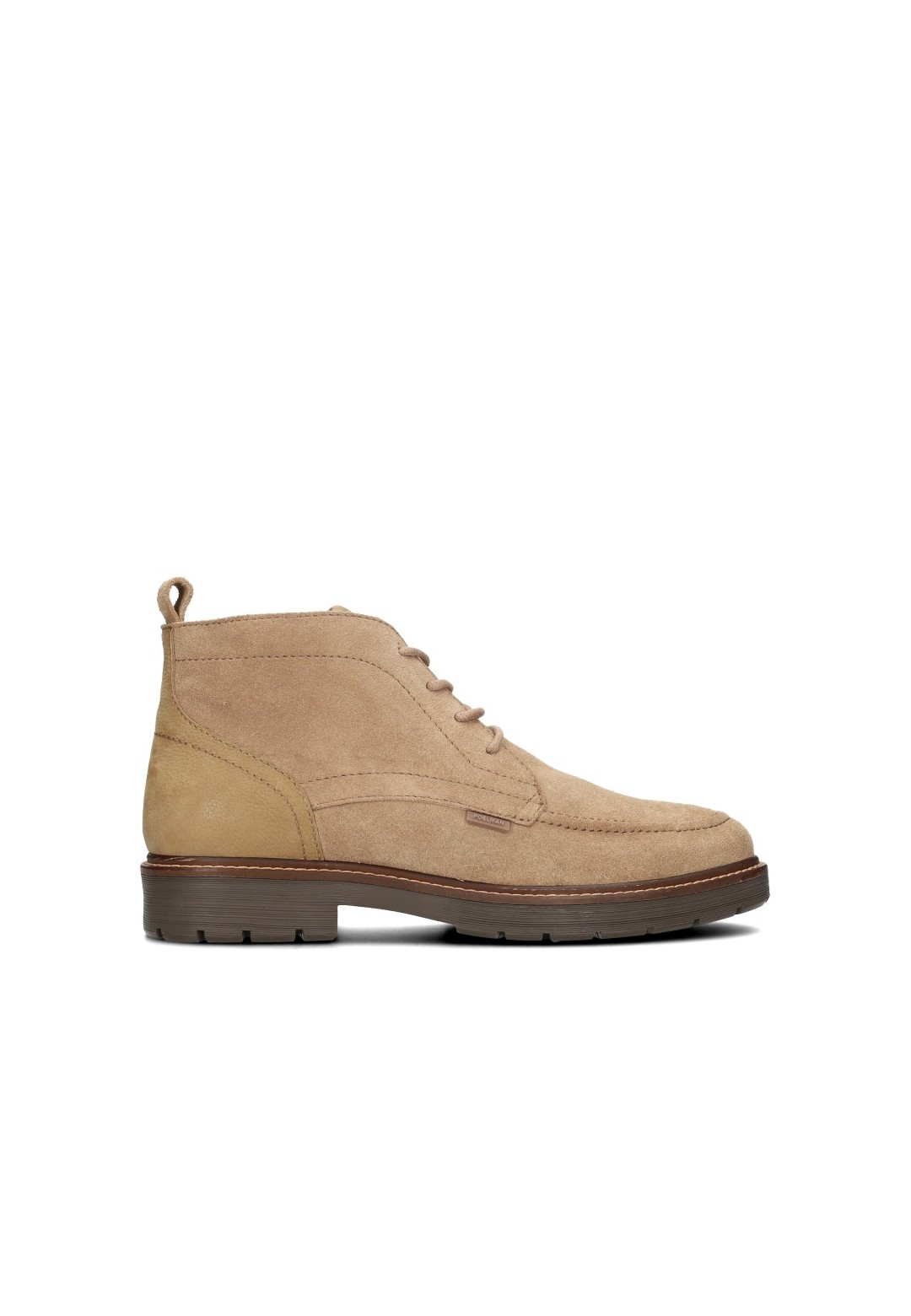 Poelman NICK beige suede lace-up sneakers for men – side view