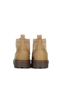 Poelman NICK beige suede lace-up sneakers for men – rear view