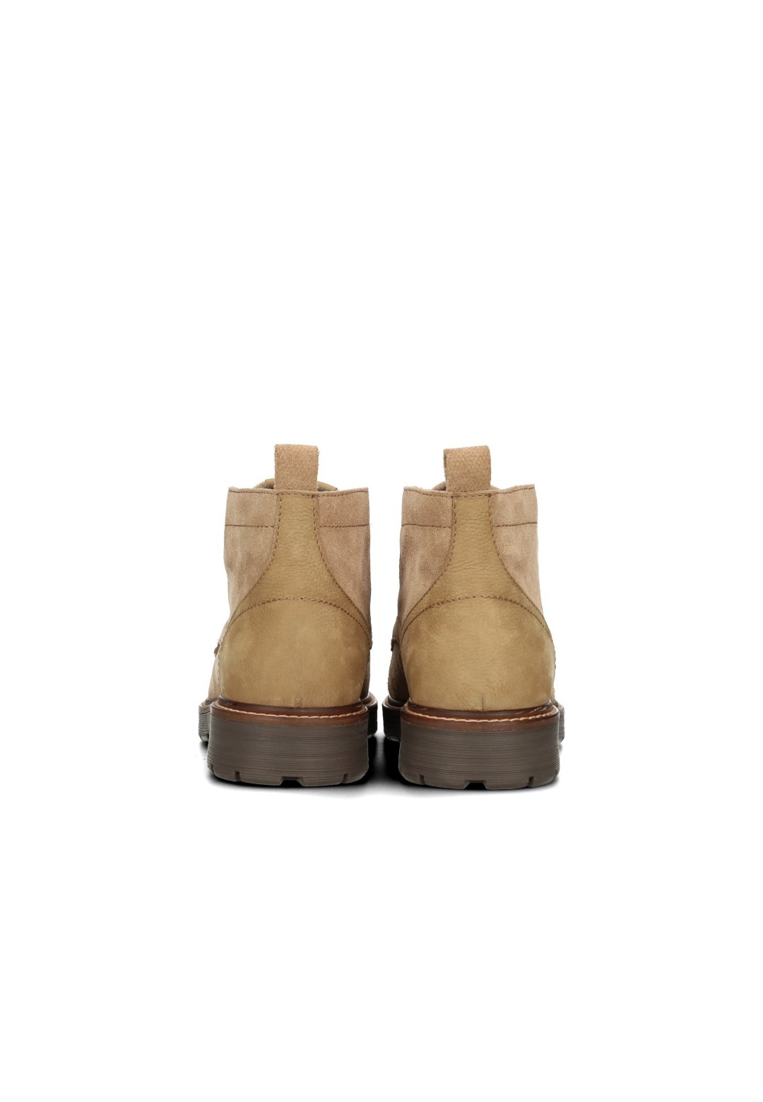Poelman NICK beige suede lace-up sneakers for men – rear view