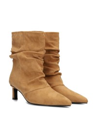 POSH By Poelman Laureen dames laarzen zandkleur – schuin vooraanzicht