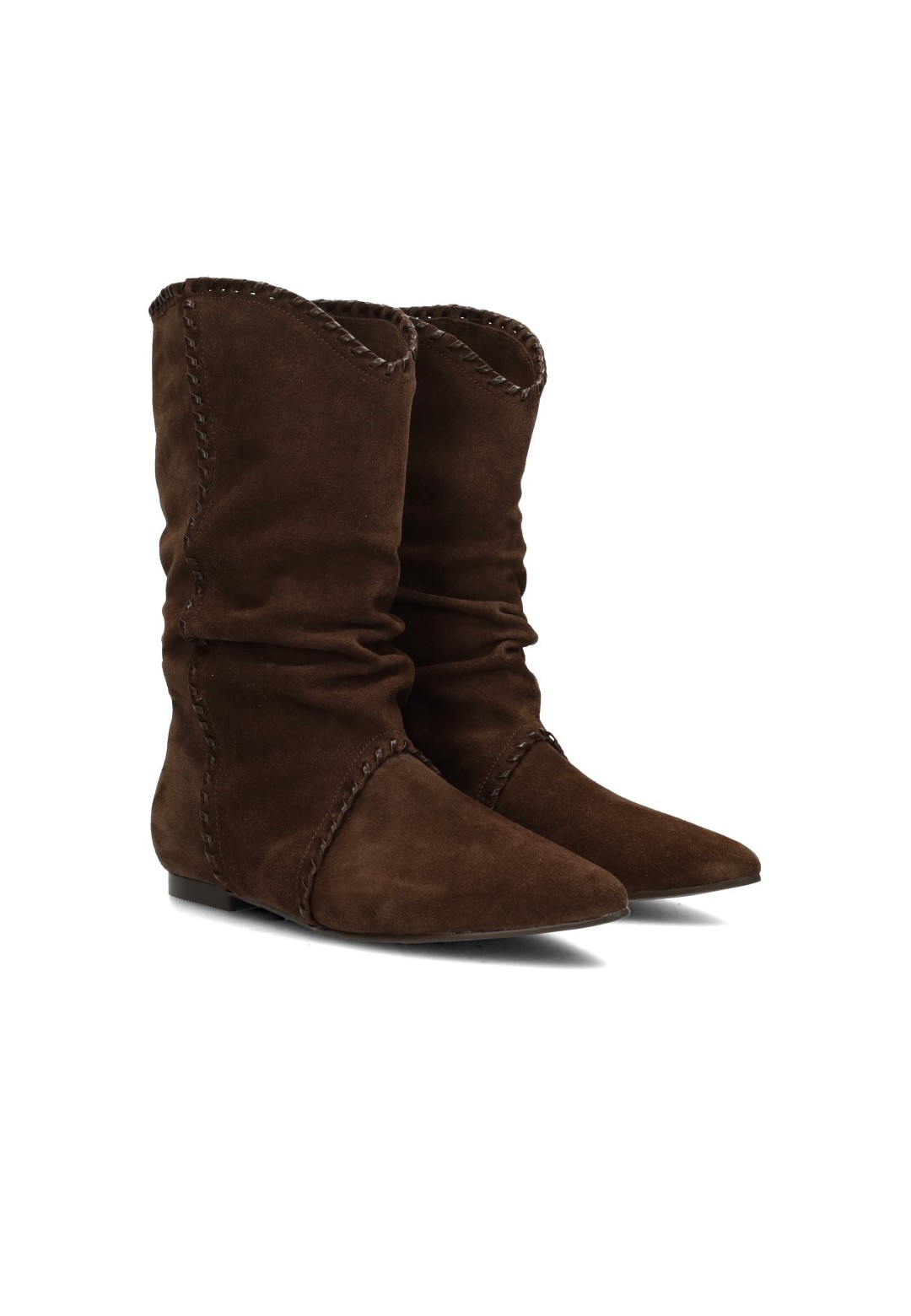 PS Poelman November women’s boots dark brown – angled front view
