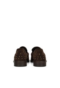 Poelman Tika dunkelbraune Loafer – Rückansicht Paar