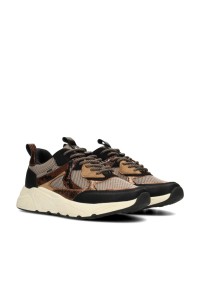 POSH By Poelman Kiki dames sneakers zwart beige – schuin vooraanzicht